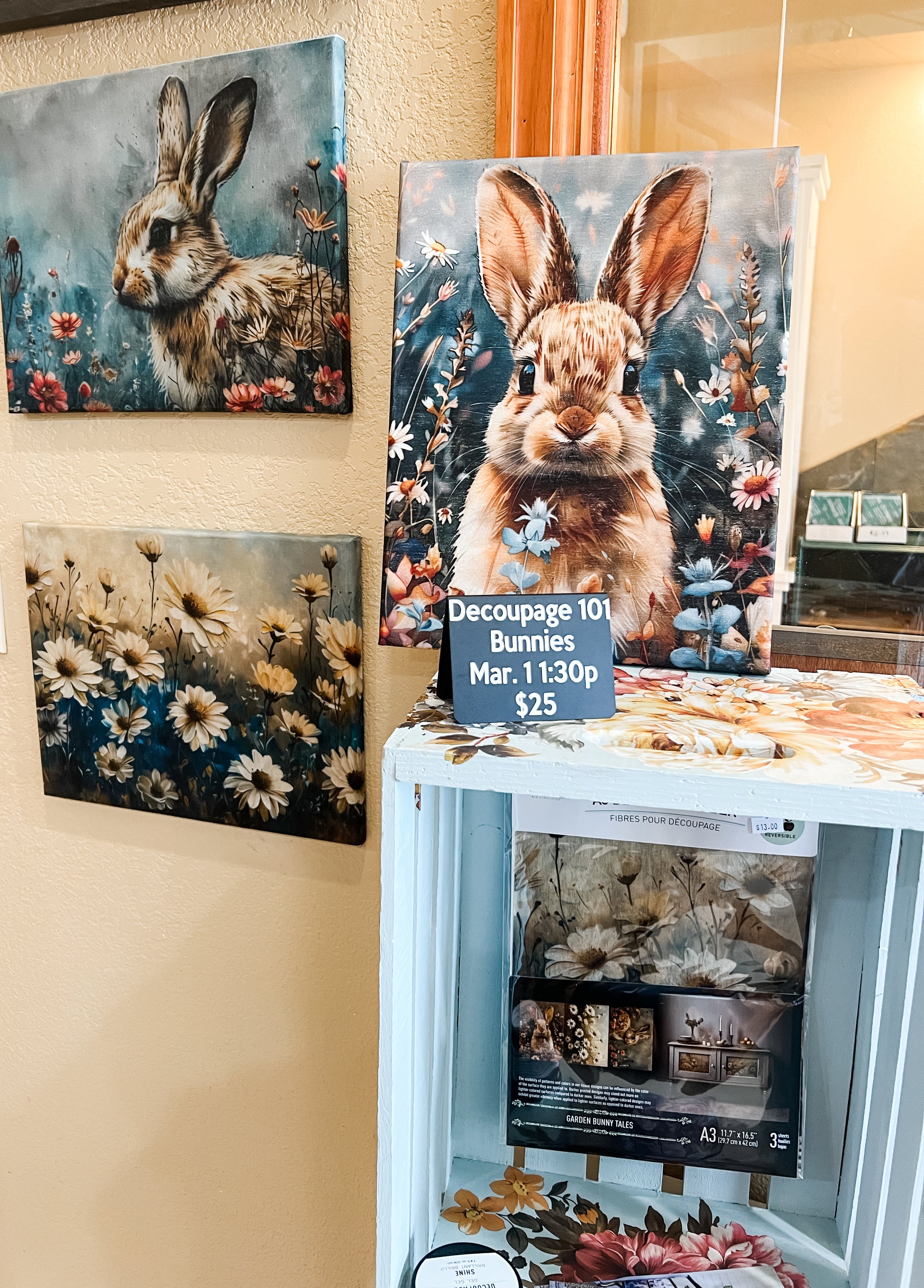 Decoupage 101 and Bunnies! Mar. 29