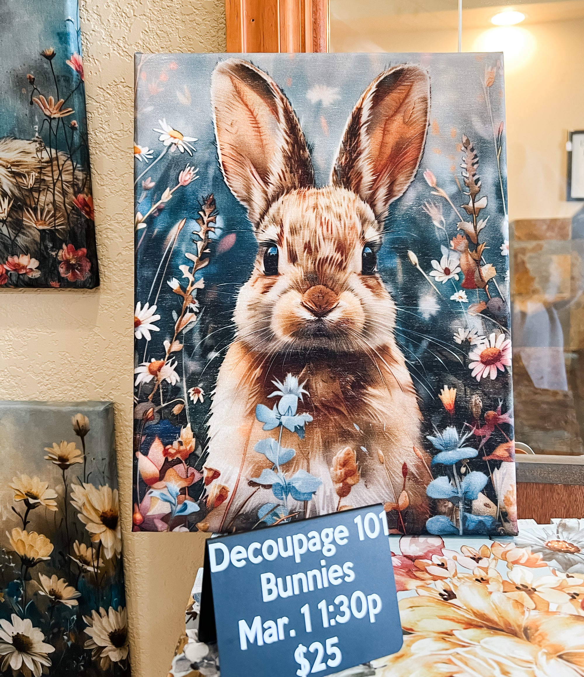 Decoupage 101 and Bunnies! Mar. 29